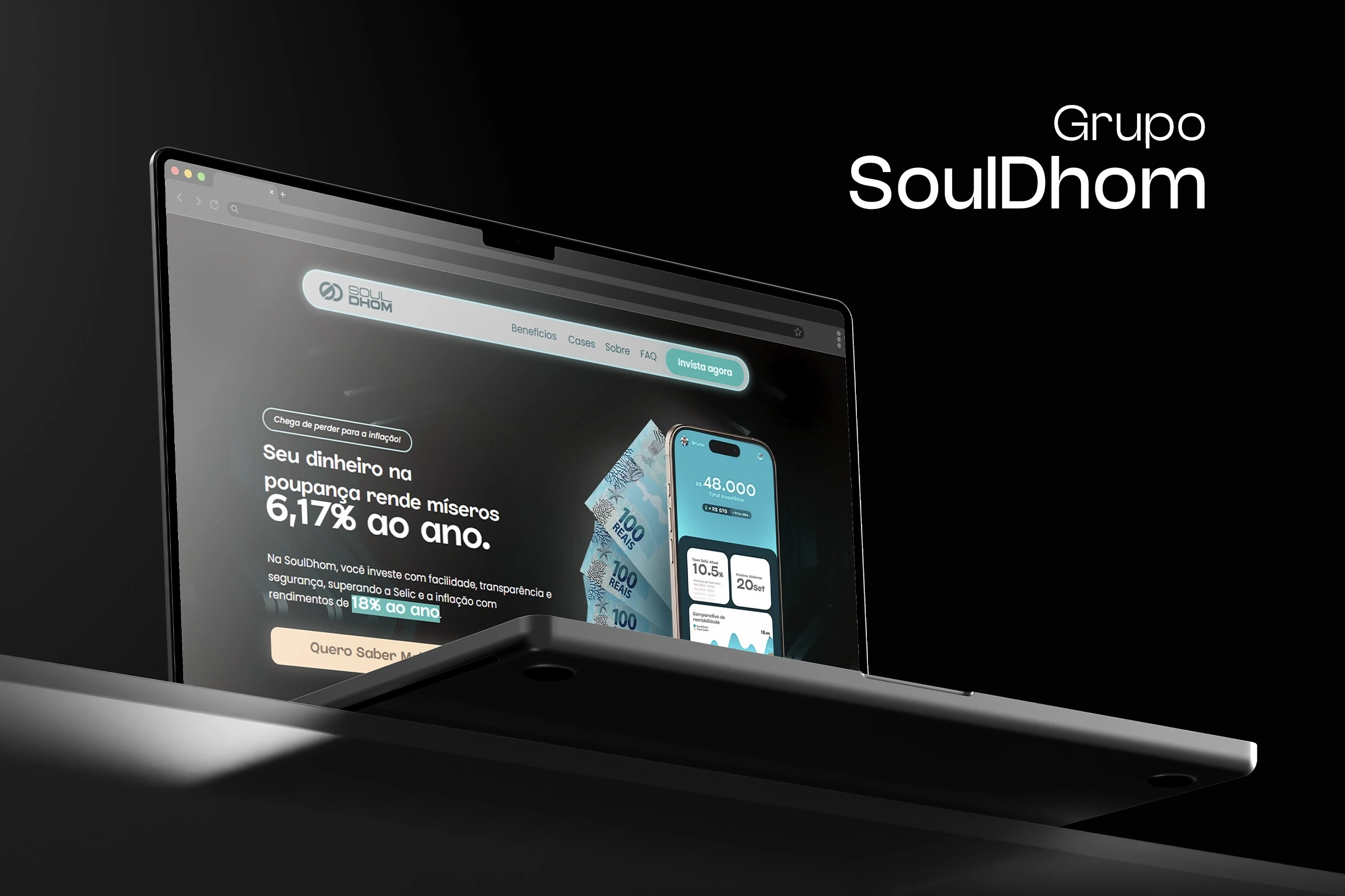 A mockup of a Macbook placed on a table