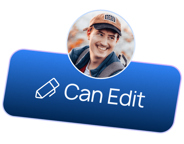 Illustration card user can edit contacts