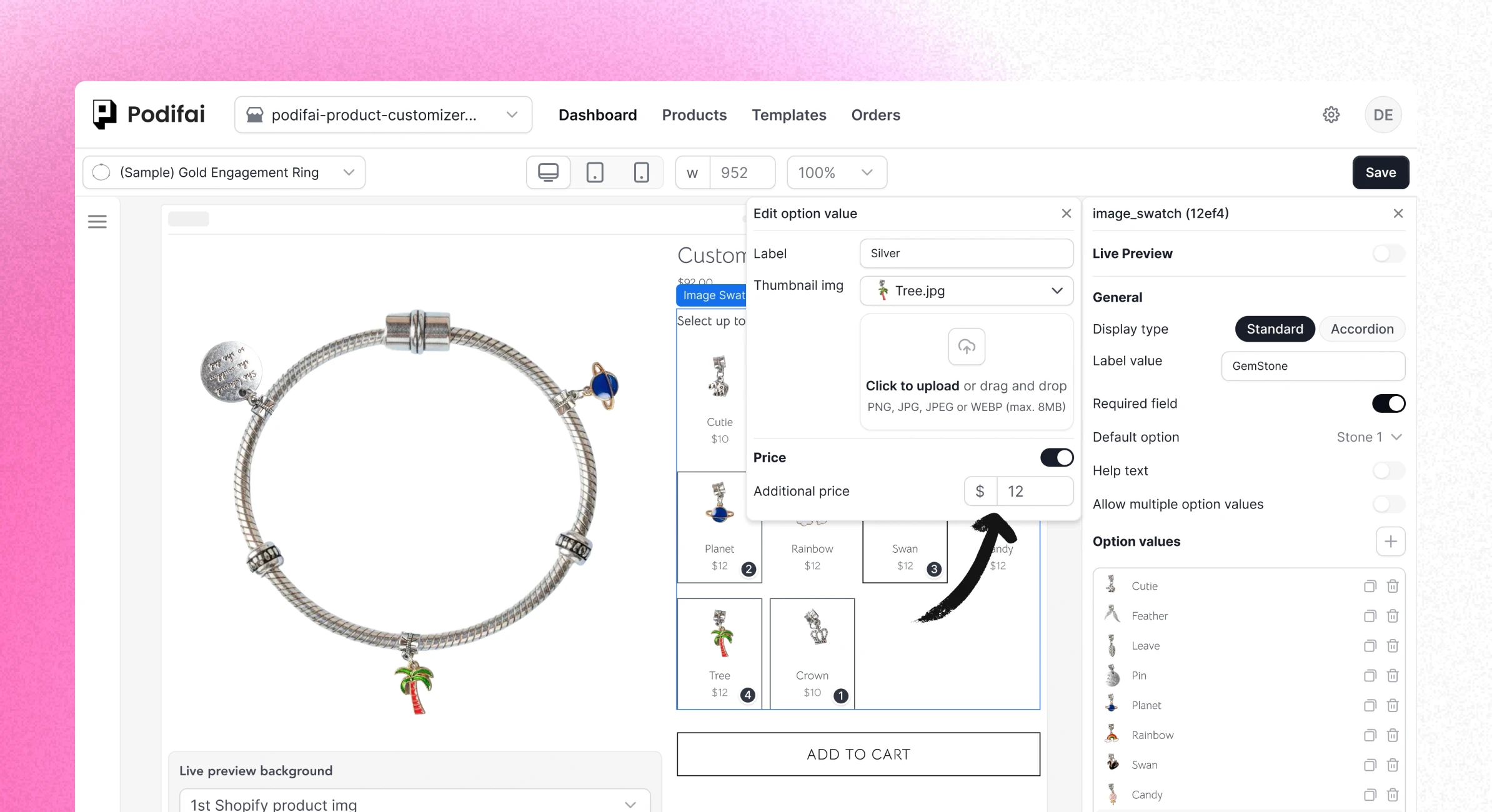 Live preview example