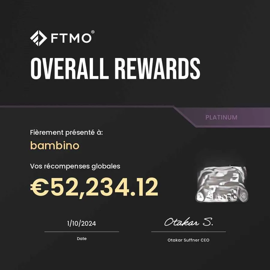 Preuve de payout FTMO d'un membre LST