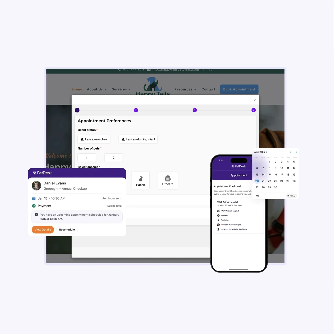 PetDesk Direct Booking Mockup