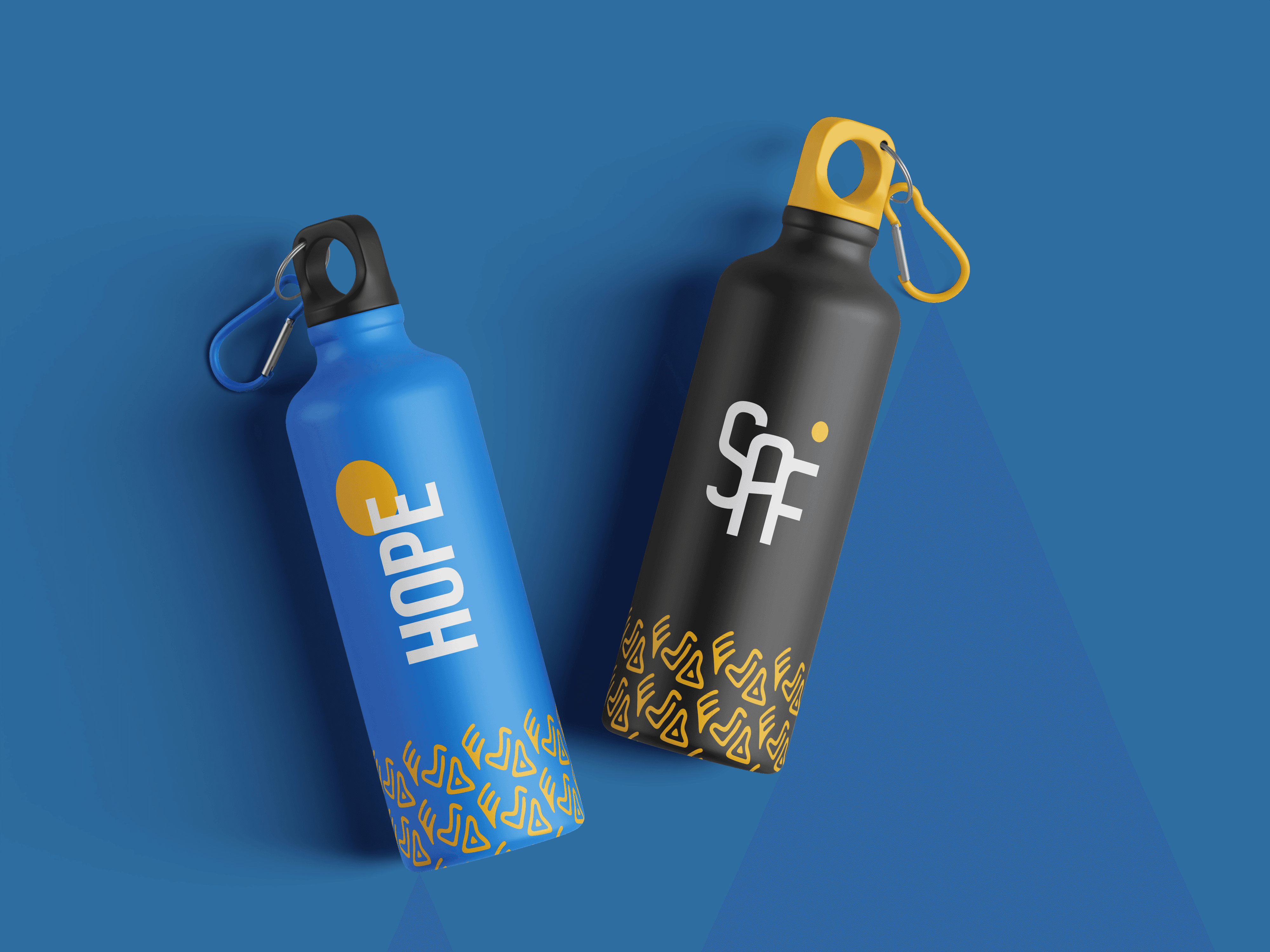 SAF (SAMPSON AHUCHAOGU FOUNDATION metal water bottles designed by Oloyeart)