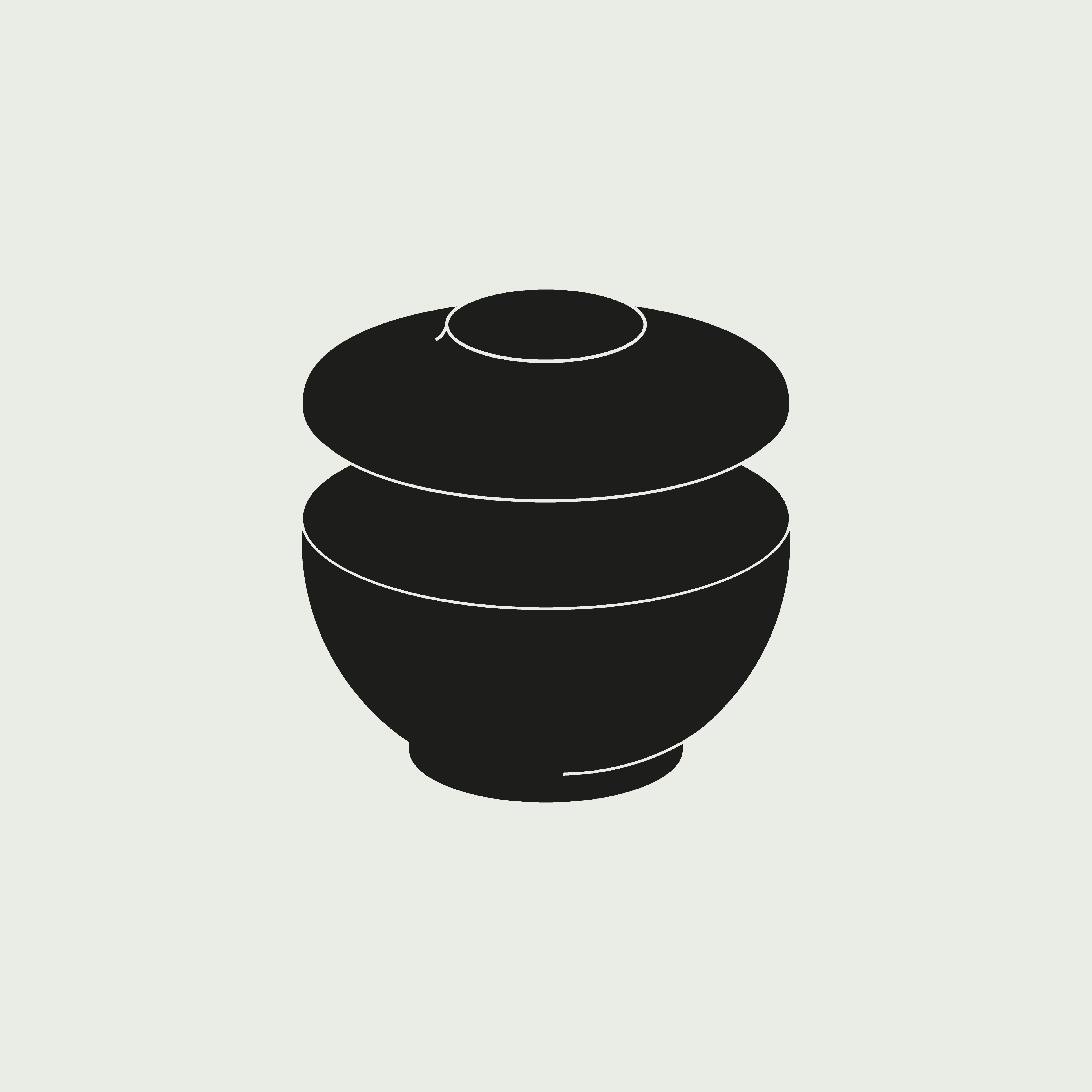 Abstract stacked-bowl shape designed for the Betsubara identity, referencing Japanese culinary culture.