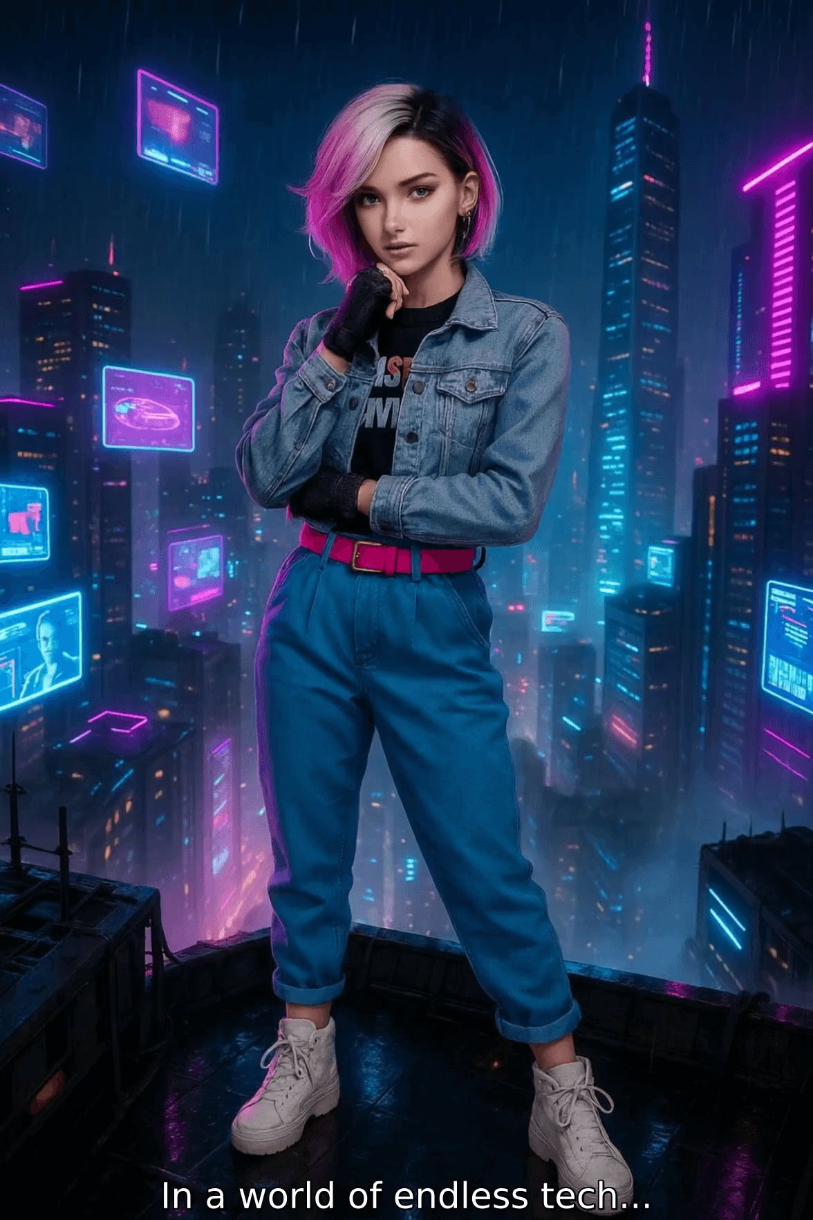 The Future RewindsSONY WALKMAN  CYBERPUN - Professional AI video template for product advertising on Instagram Reels