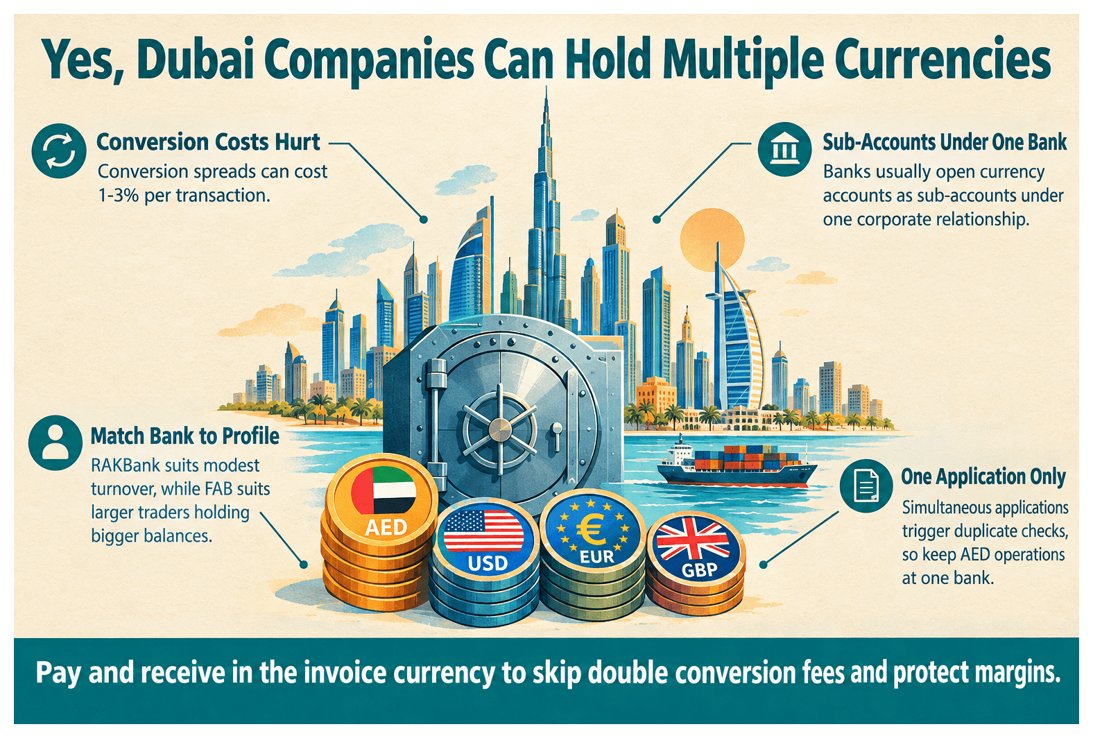 Infographic: Can a Dubai Company Have Accounts in Multiple Currencies