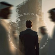 Conceptual image of a businessman facing a city skyline. White text reads: 'HANDLE COMPLIANCE . DOCUMENTATION, SO YOU'RE UP AND RUNNING FROM DAY ONE.
