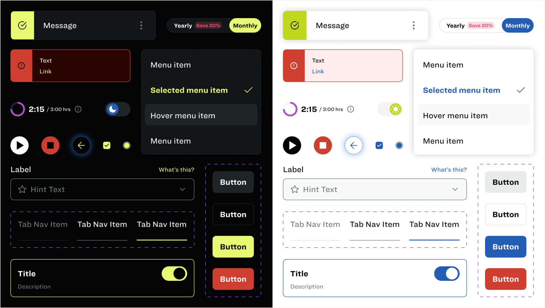 Image of component designs from Resound's design system