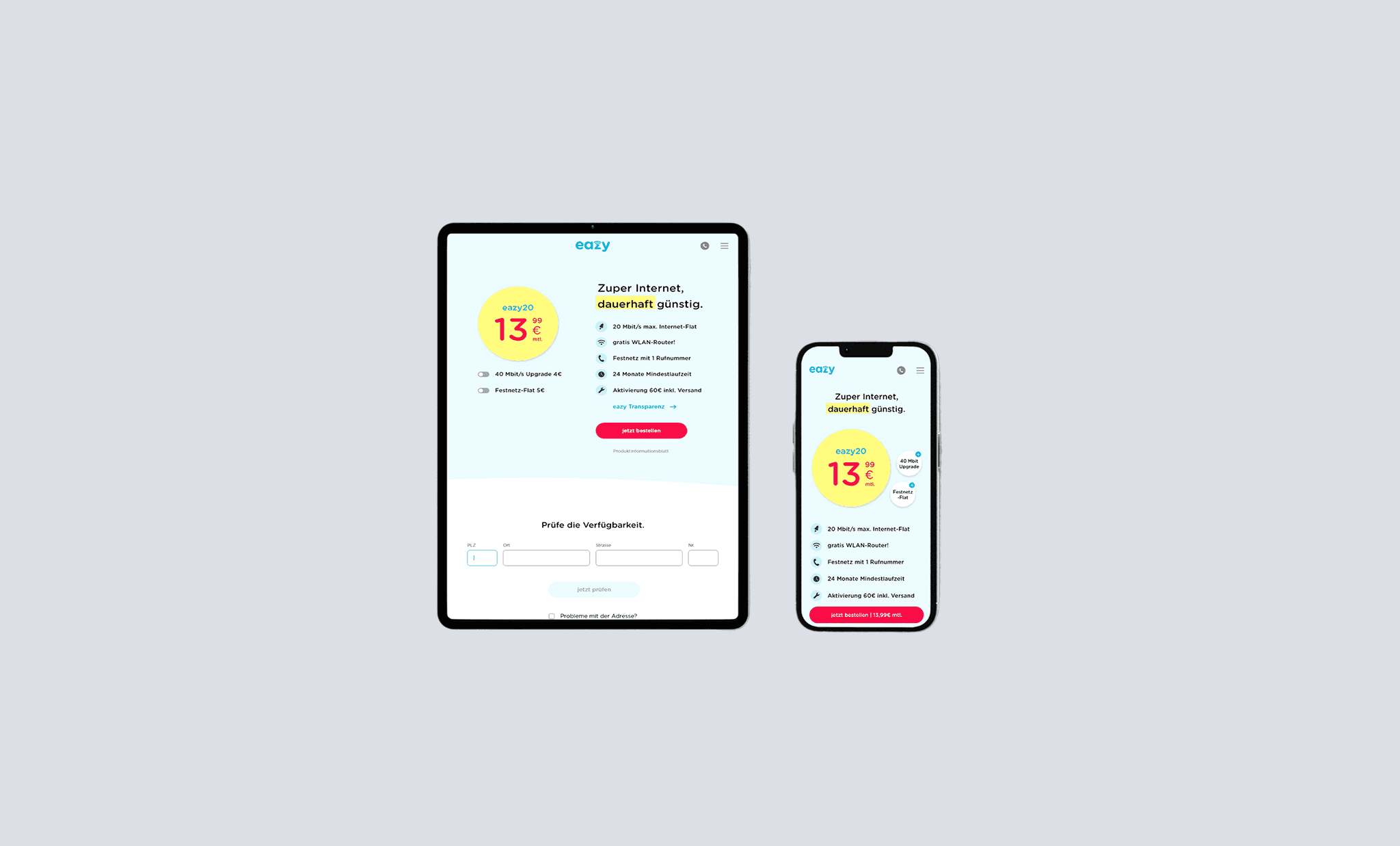 Plan comparison table + coverage/map section + checkout CTA flow.