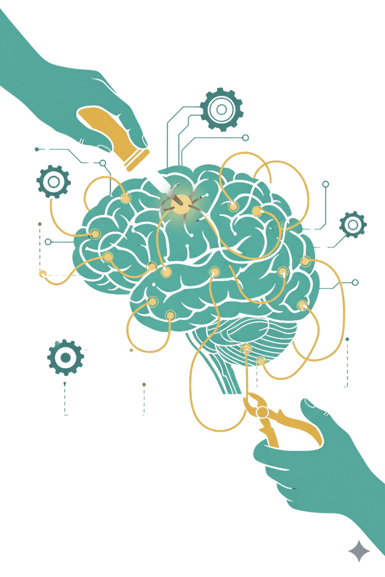 Brain re-wriring illustration by Chris Kellett and Nano Banana