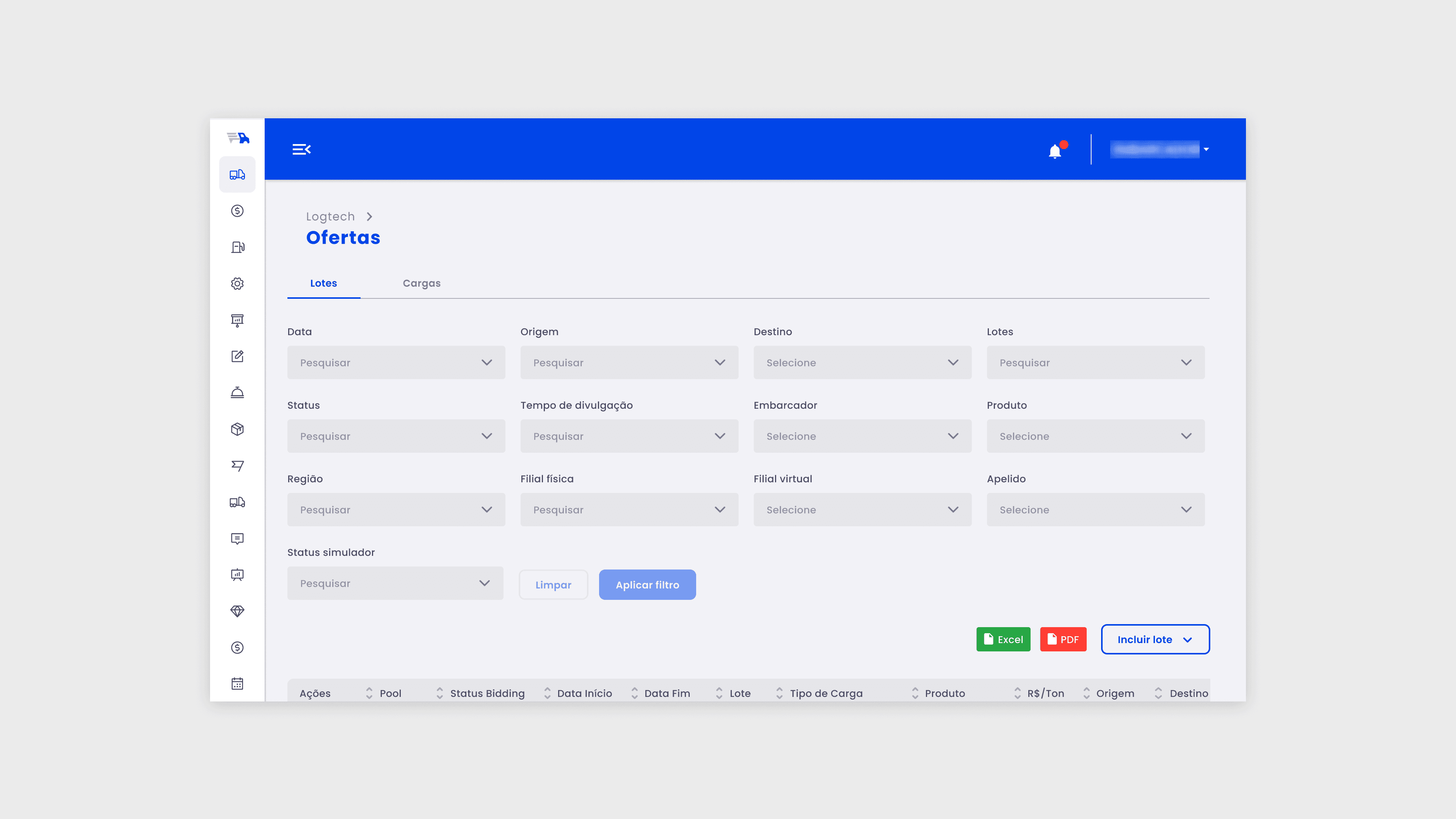 Antes: Totalmente operacional com baixa usabilidade