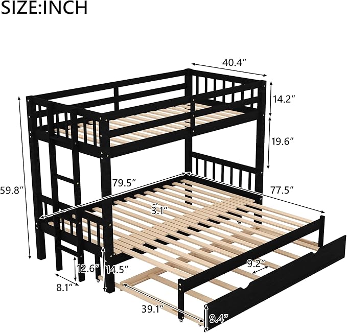 The twin over king bunk bed blends modern aesthetics with practical design for any setting.