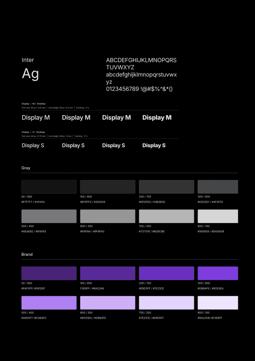 Typography and colors in Simple Frames wireframing system.