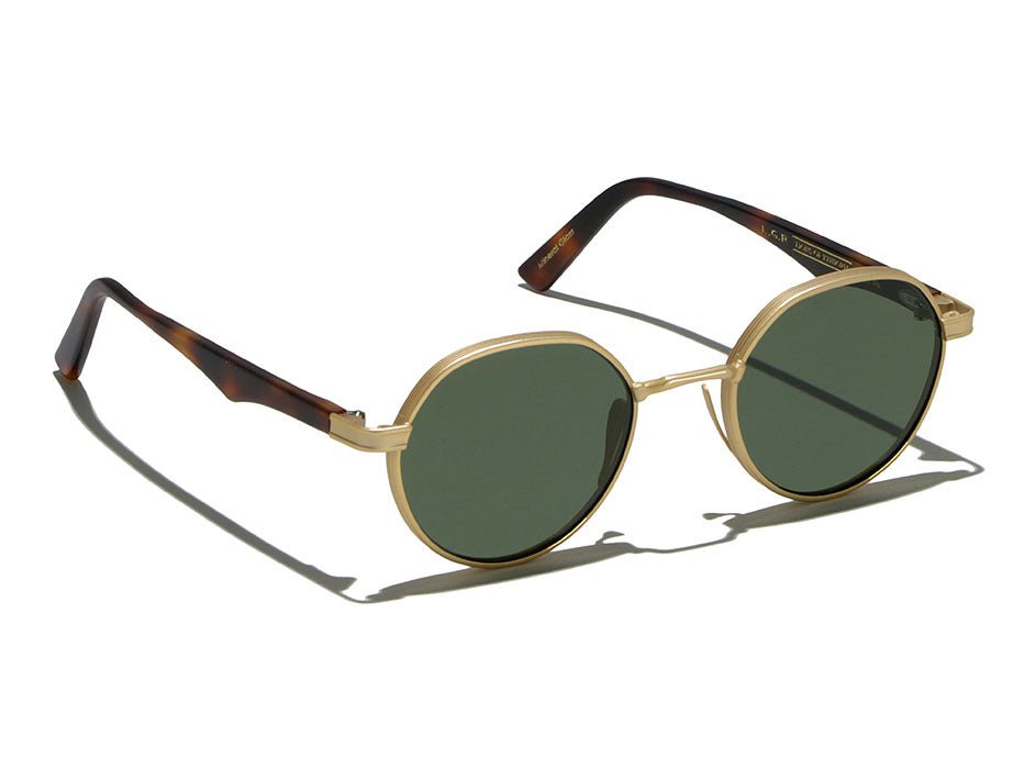 Meknes gold matt havana maculato 39 flat green g15 (base 0) 51' - Mandelli UK