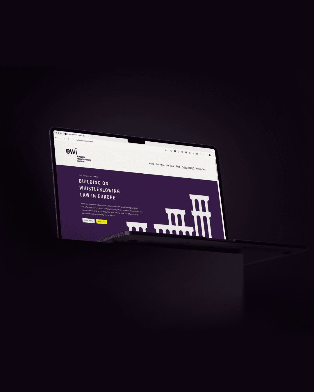 Laptop with MMCC visual identity