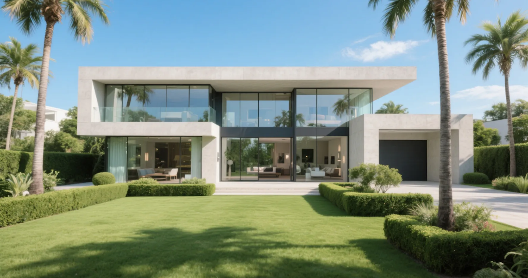 Luxury home exterior at dusk
