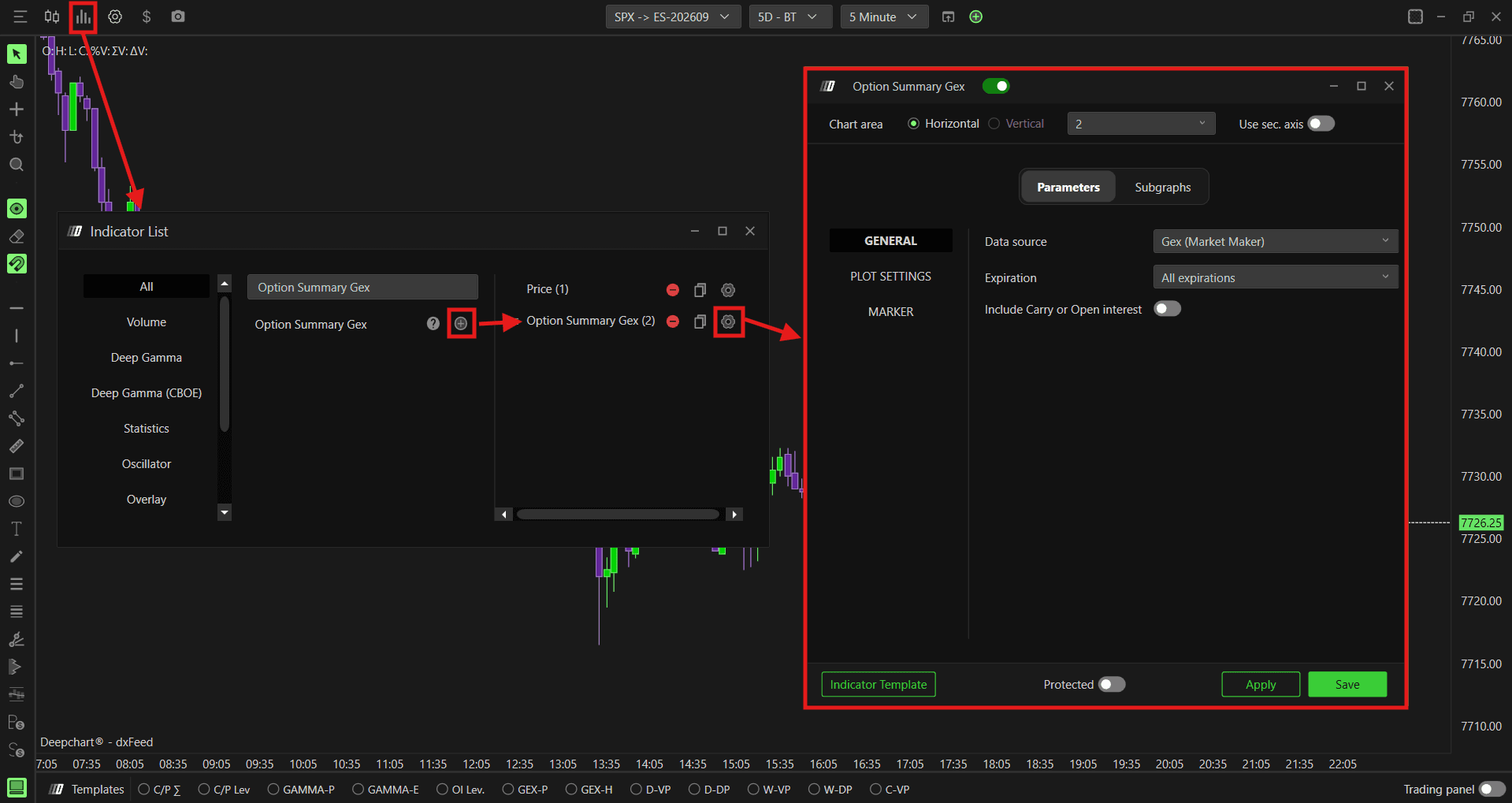 Option Summary GEX: How to Add Option Summary Gex 3