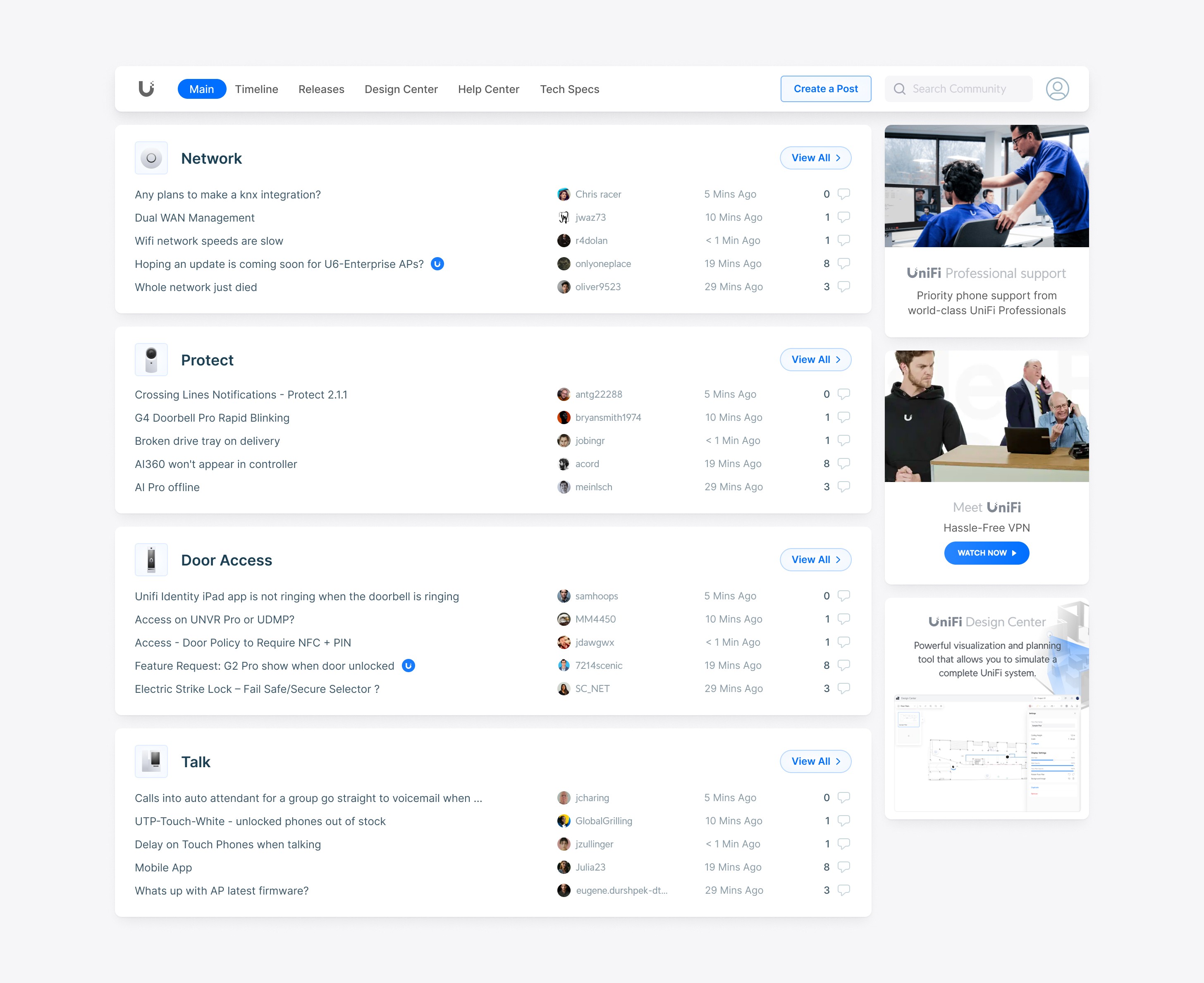 Digital interface displaying a list of forum topics with ratings and ads on the right