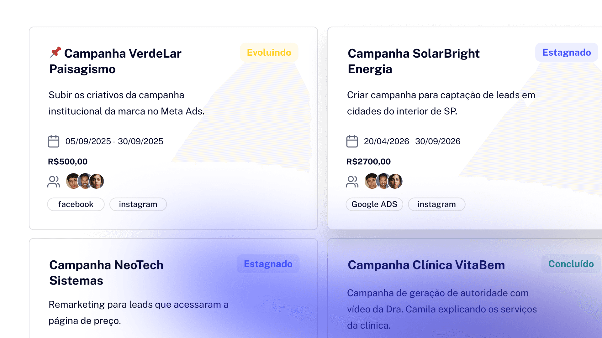 TELA CAMPANHAS BLUE VISIONN