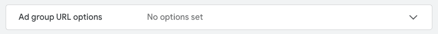 Google ads ad group URL options