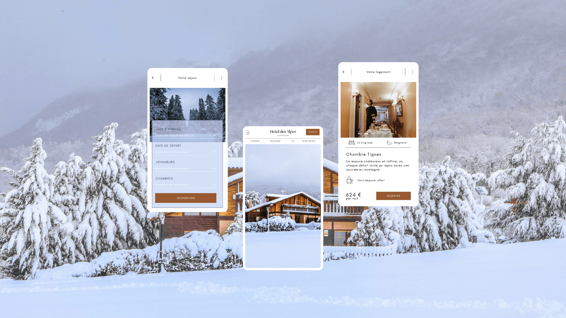 wooden house interior in a forest