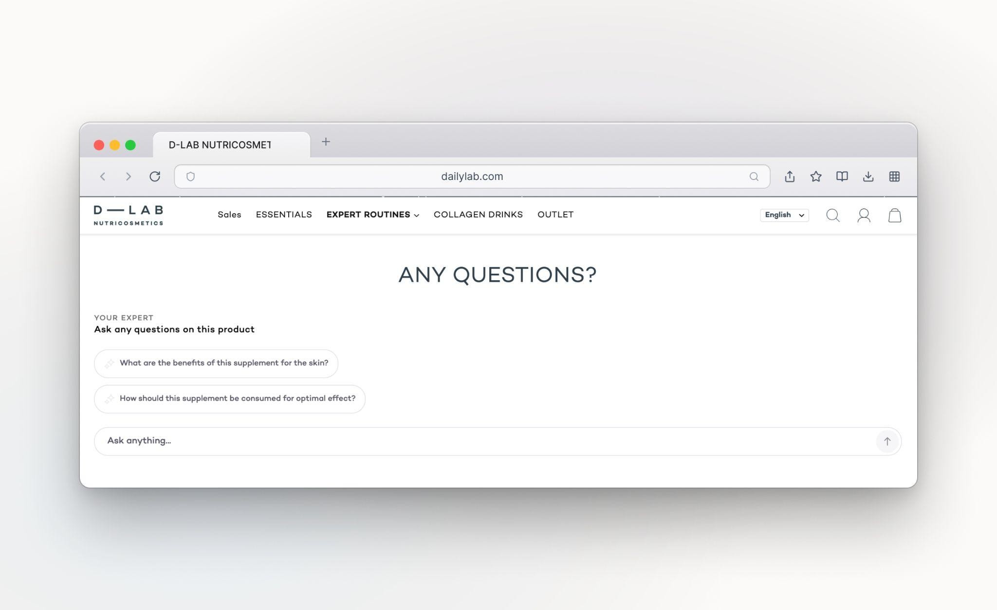 An embedded AI shopping agent on dailylab.com