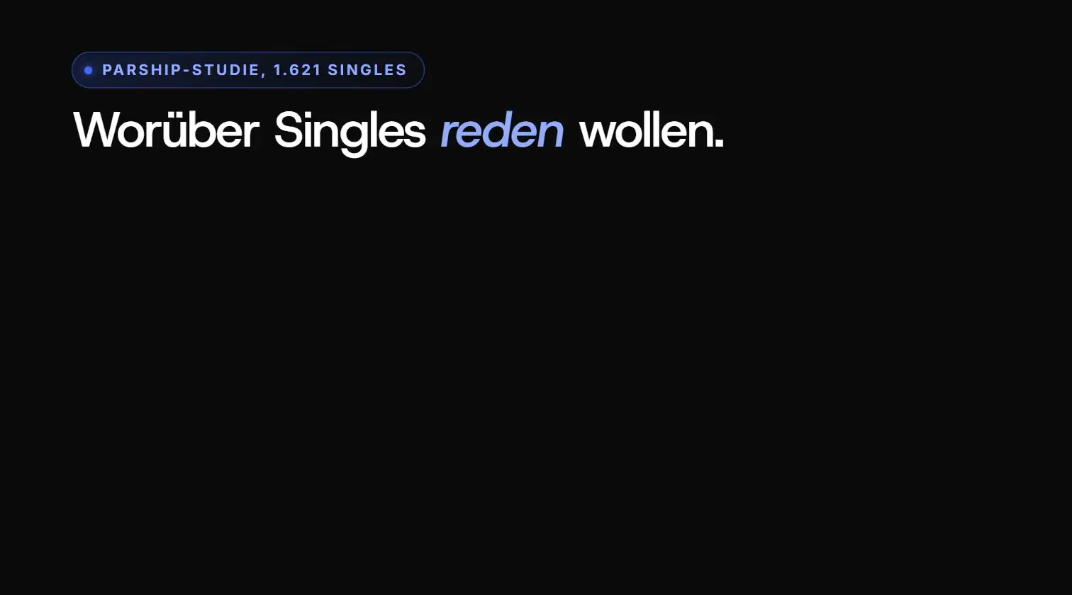 Animation: Parship-Studie: 88 Prozent der Singles reden beim ersten Date am liebsten über Freizeit, 82 Prozent über Gemeinsamkeiten, 72 Prozent über lustige Erlebnisse