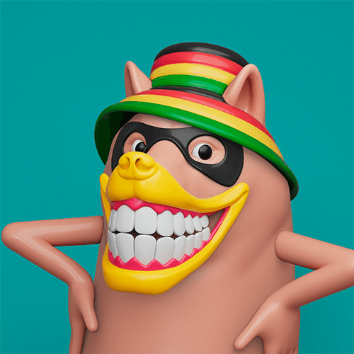 Shiba Inu in rasta hat