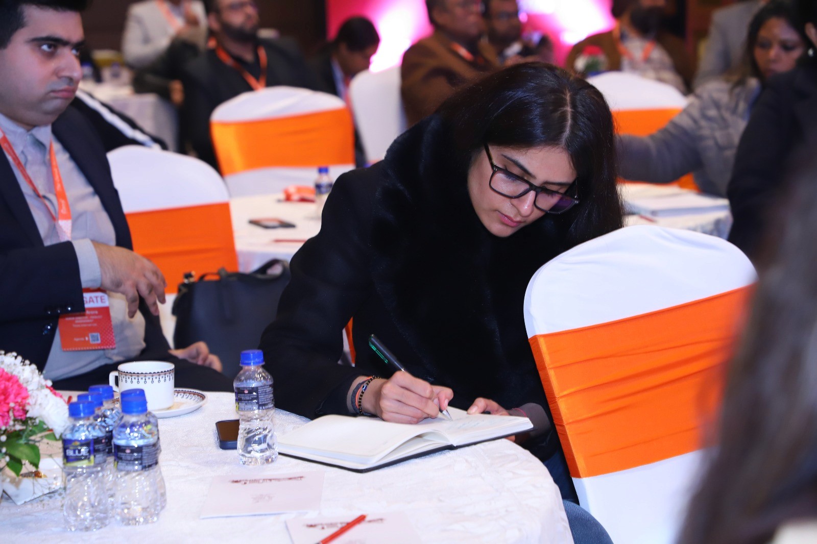 Male Professional talking using Microphone