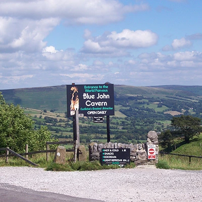 A view of Blue John Mine in the peak district during a coach tour in derbyshire