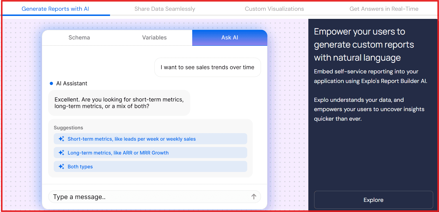 Report Builder AI feature