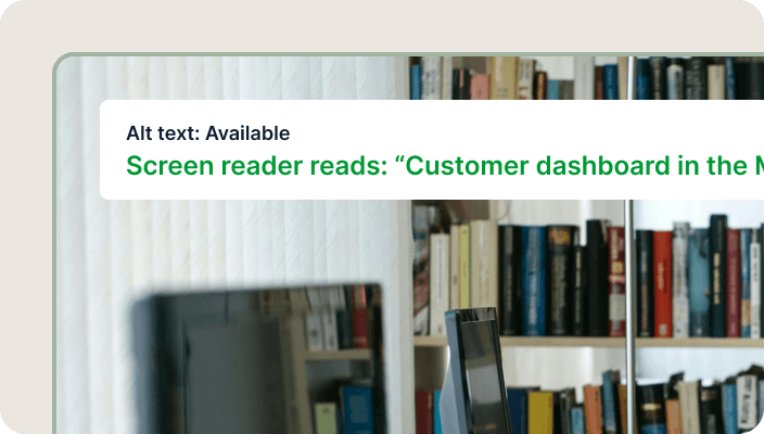 Close-up of a screen reader caption showing correct alt text, highlighting why accurate descriptions matter.