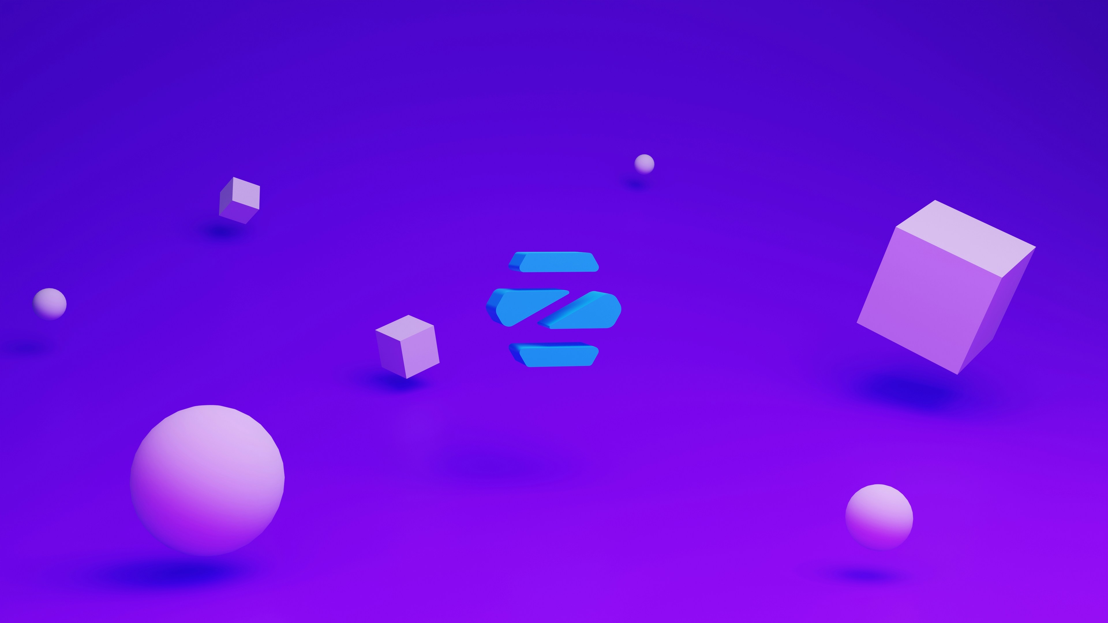 Migration Webflow vers Framer : formes géométriques violettes illustrant le passage vers un nouveau site