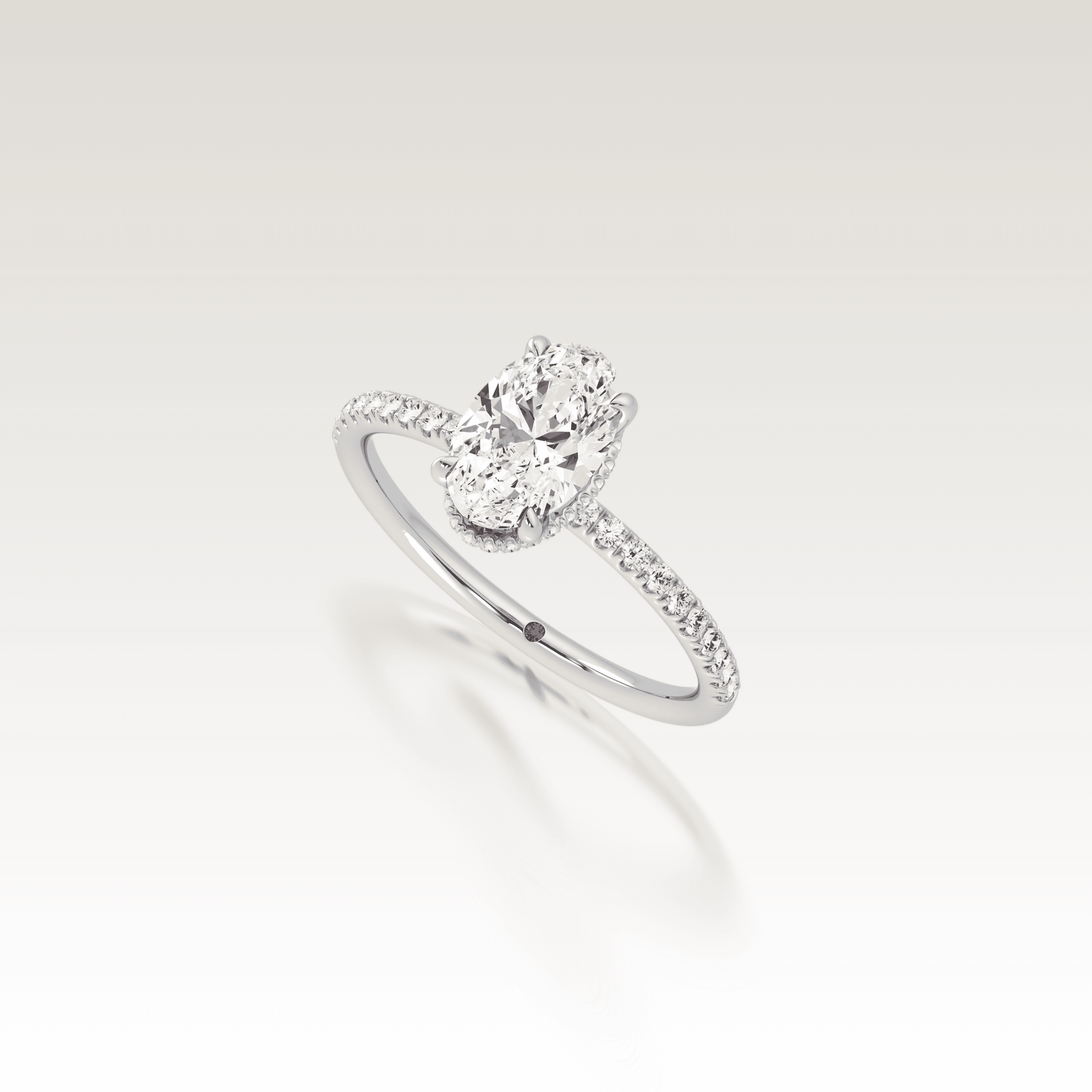Pavé Oval Love Knot Diamond Ring image 4