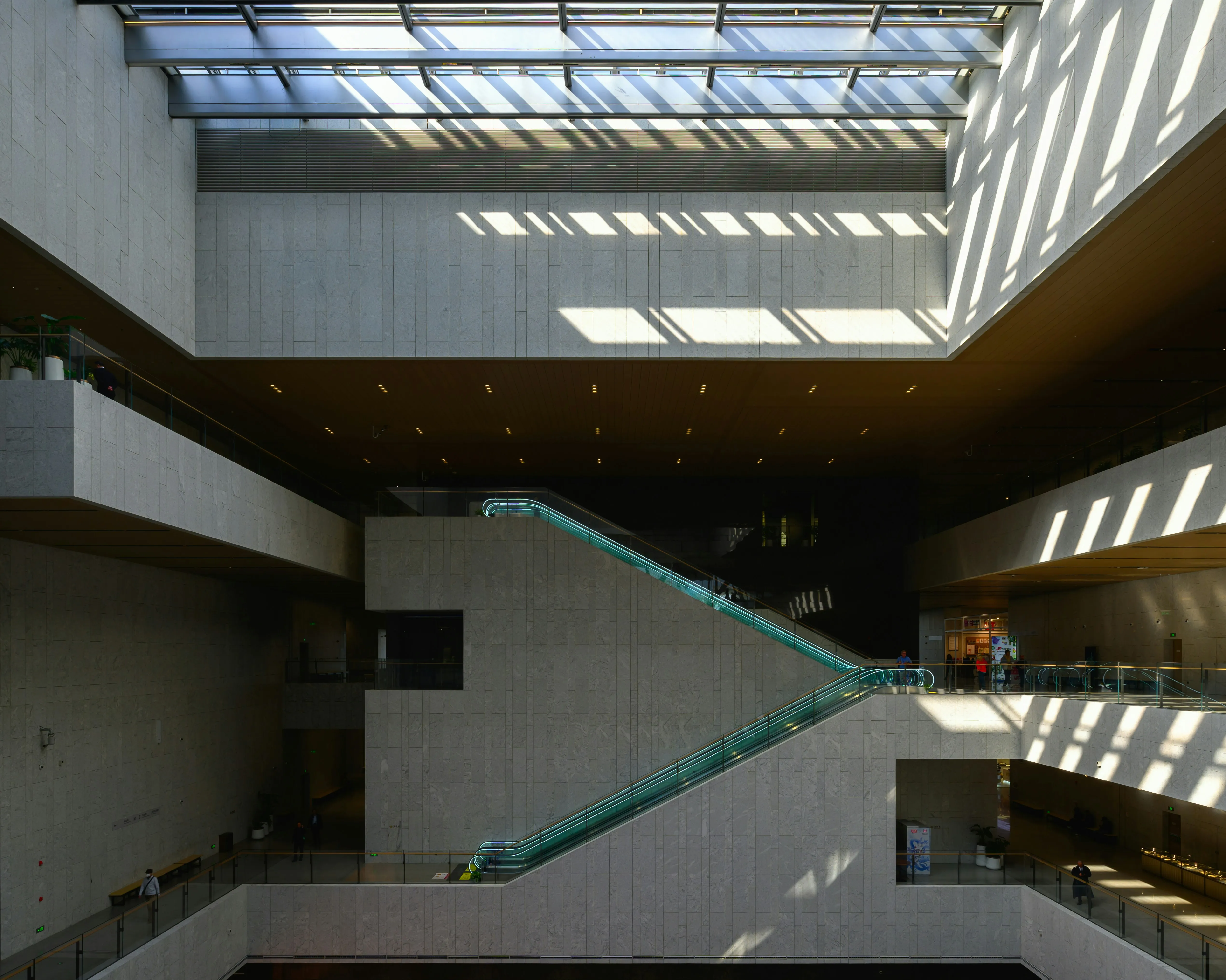 A large building with a skylight above it