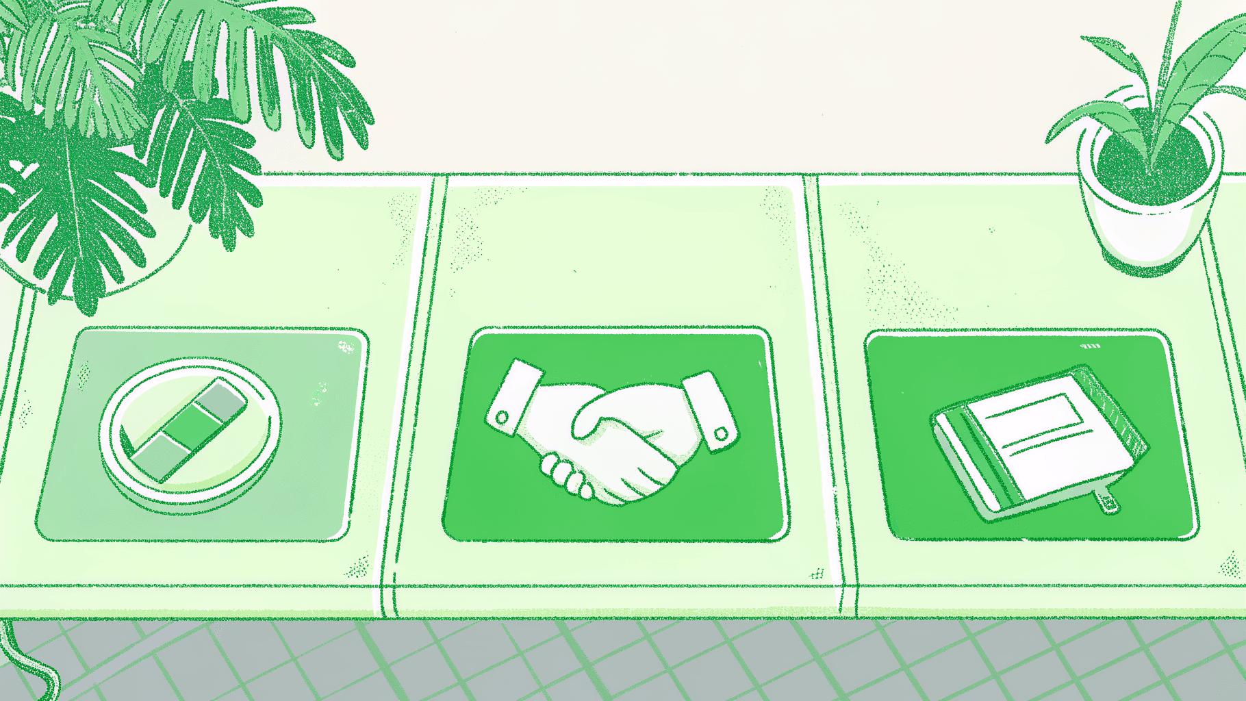 Four insurance agency software tool categories mapped on a clean desk surface