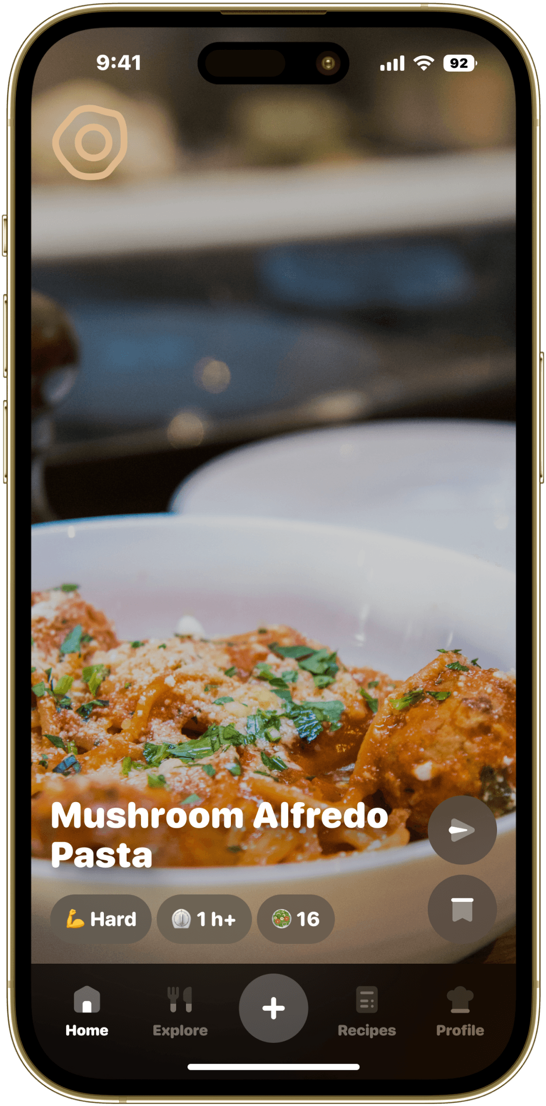 whatz2eat home feed screenshot iphone 14 pro gold