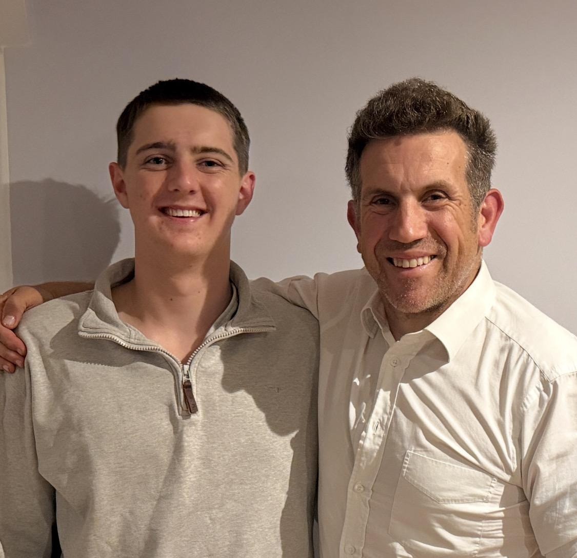 Seventeen years later. Hugo has done rather more growing than I have.