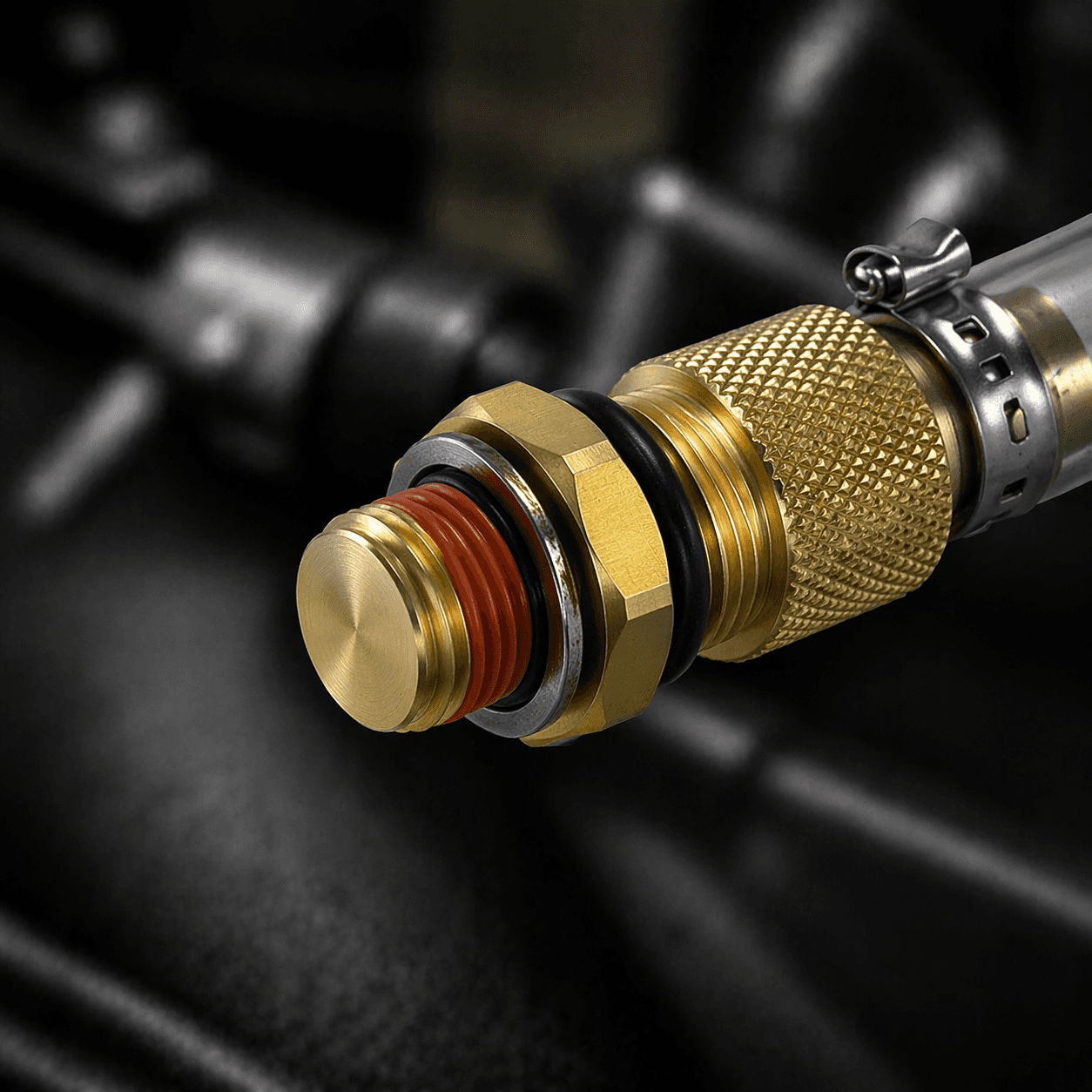 red and black steel frame