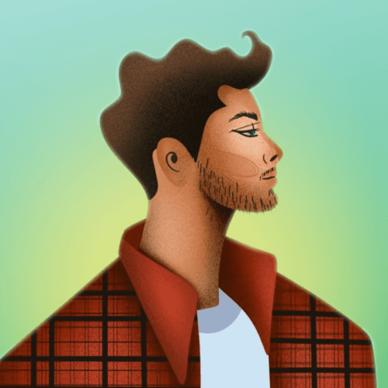 A portrait of a young man smiling