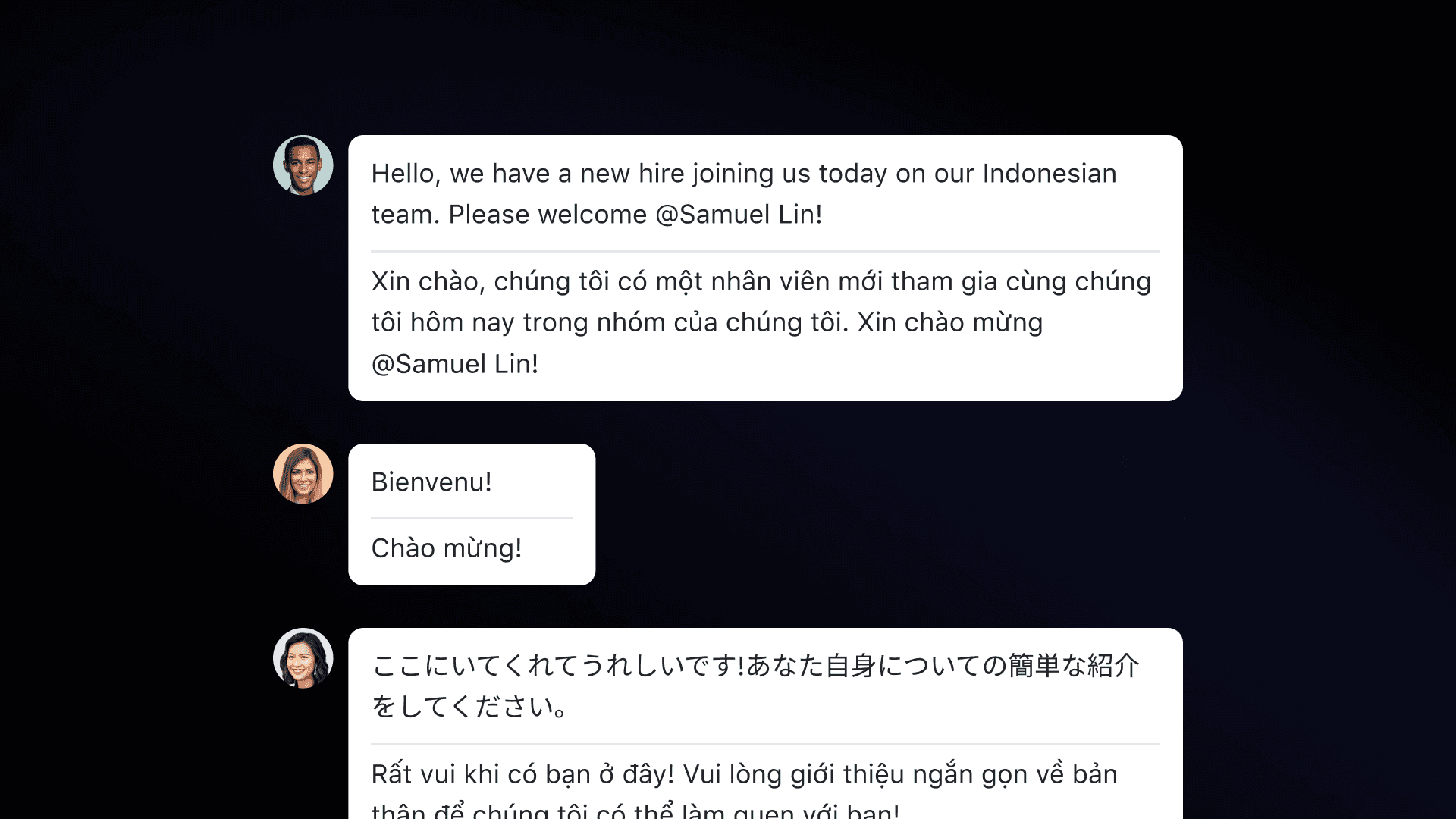 Translate messages you receive on Lark with auto-translation embedded in the group chat application.