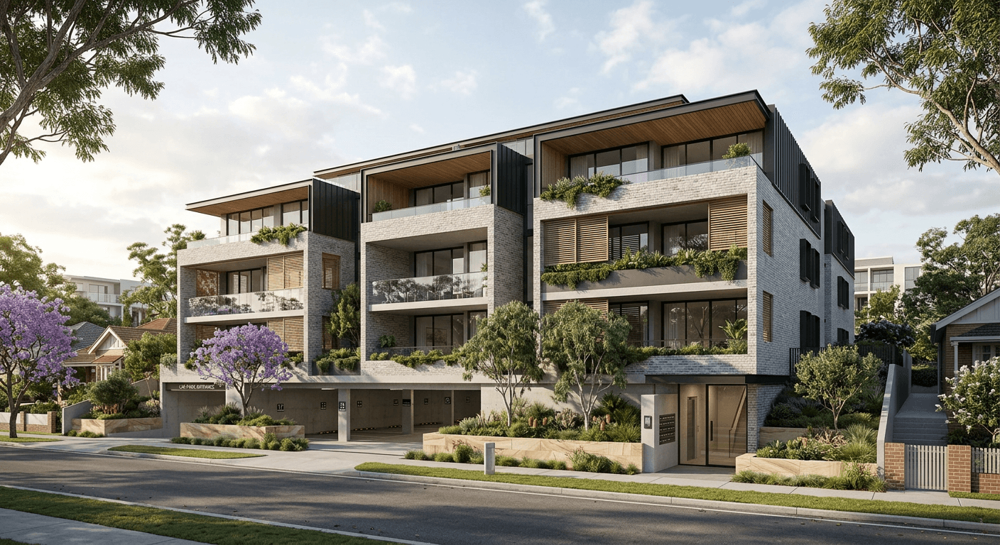 Multi-residential development in New South Wales delivered by Westvale Partners as lead consultant coordinating architecture with flood, civil and structural engineering
