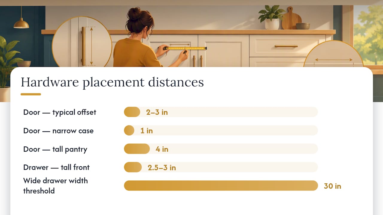 Cabinet hardware measurement ranges diagram