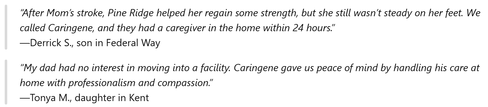Testimonials from Pine Ridge Families