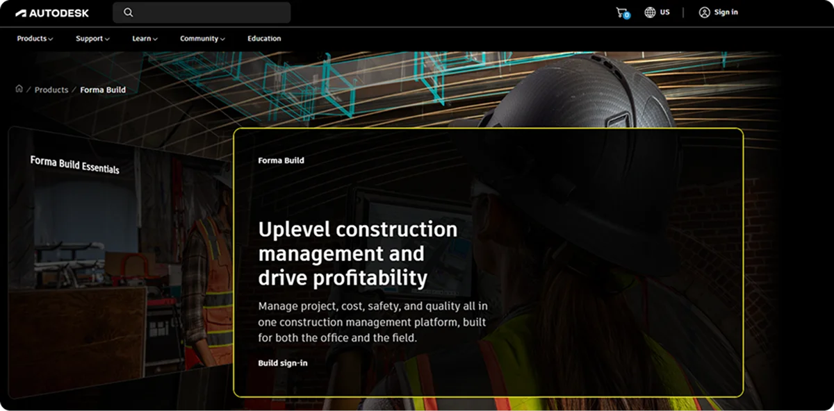 Autodesk homepage