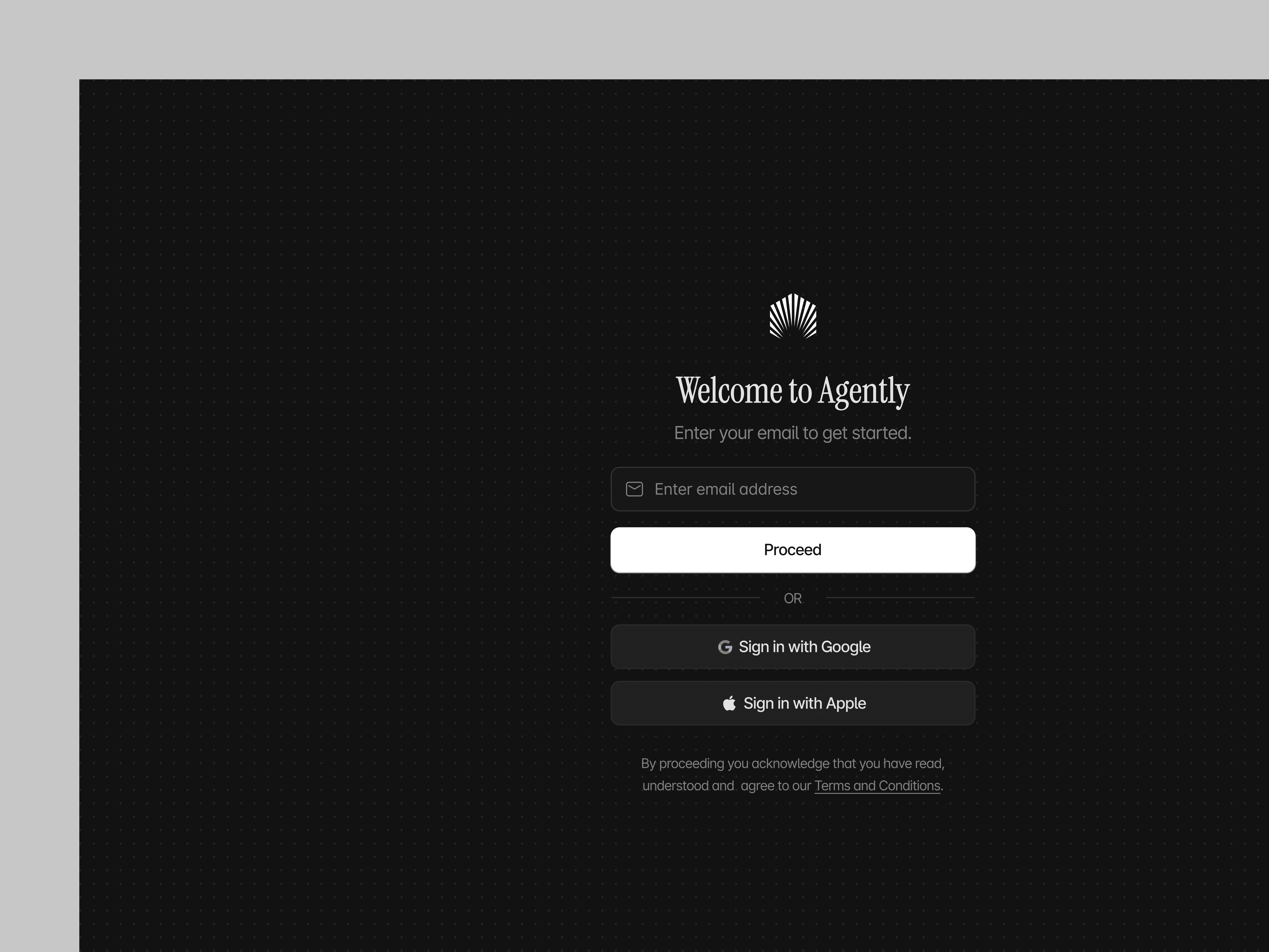 Agent Login Dark — SaaS Product Design interface design mockup
