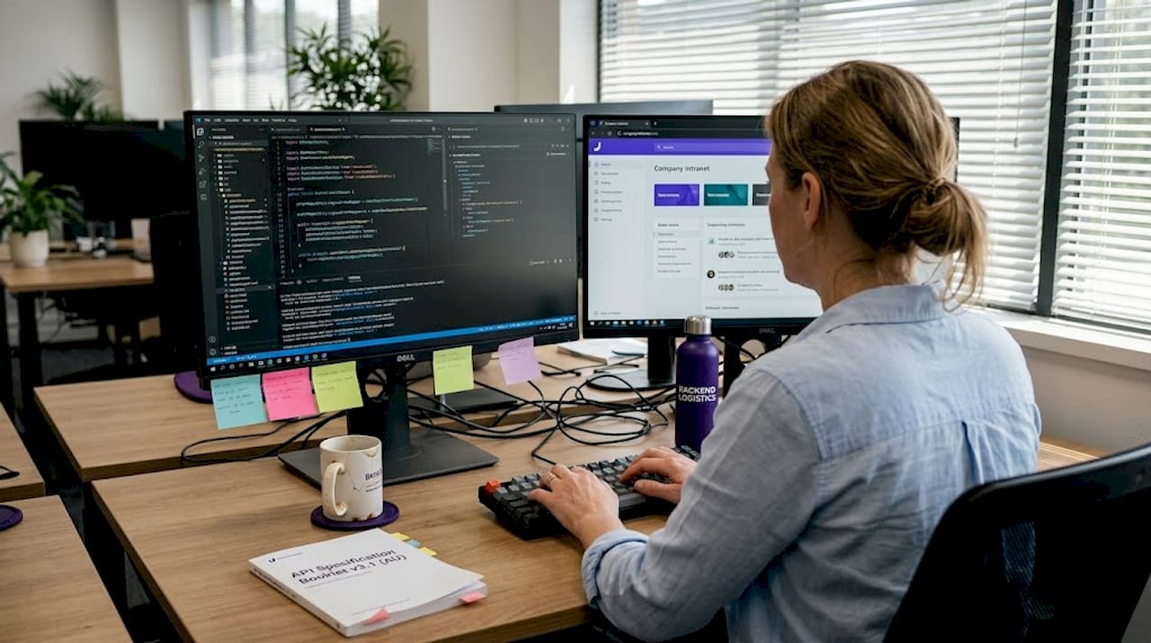 Developer working on legacy ecommerce code
