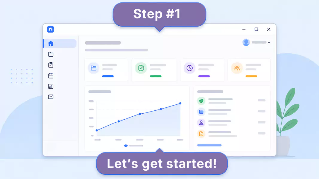 Annotated frame from a step by step onboarding video made with Flashback Express