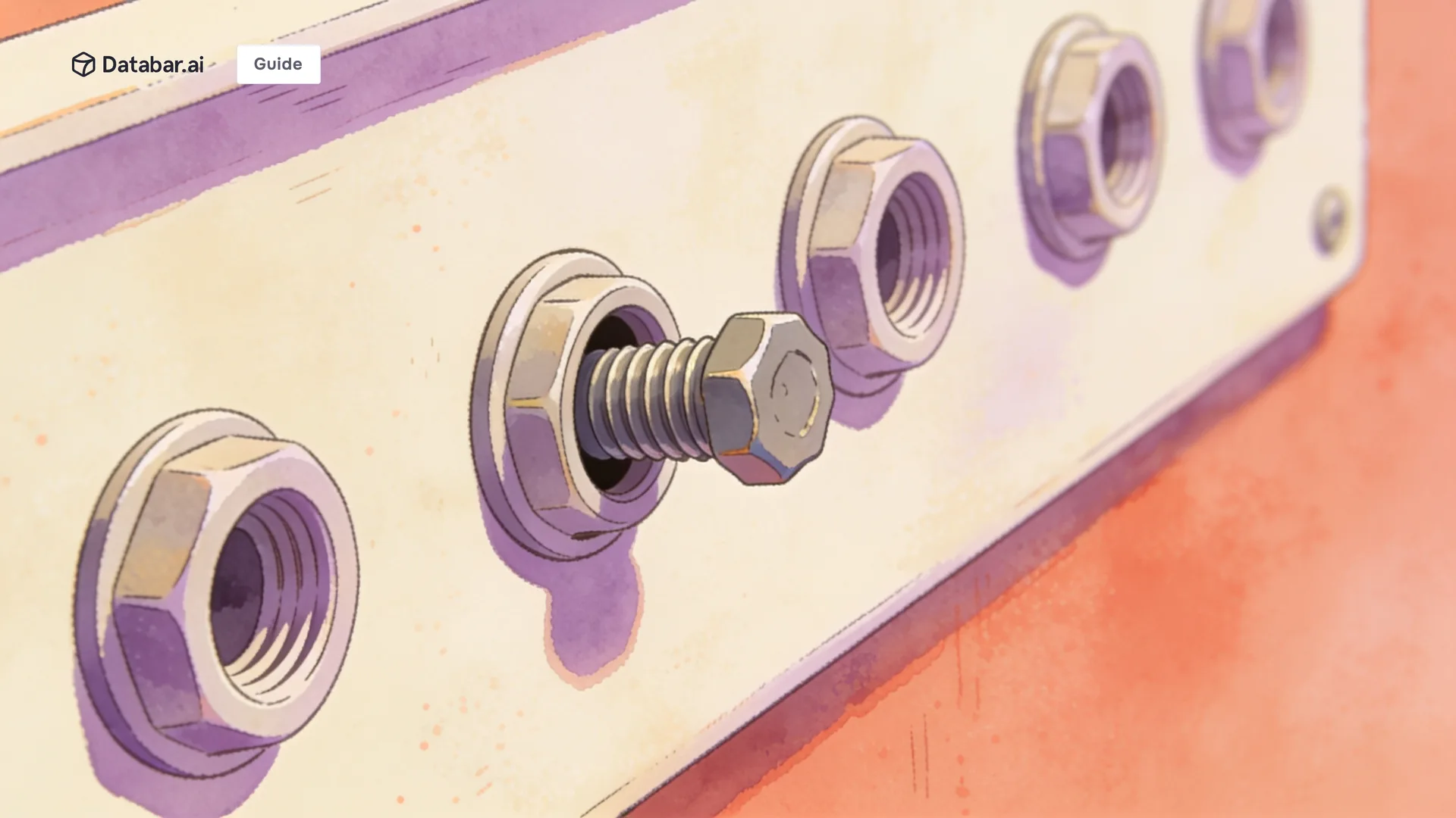 Illustration of a bank of identical threaded sockets with one fitting being screwed into place — Best Lead Enrichment APIs for Developers 2026