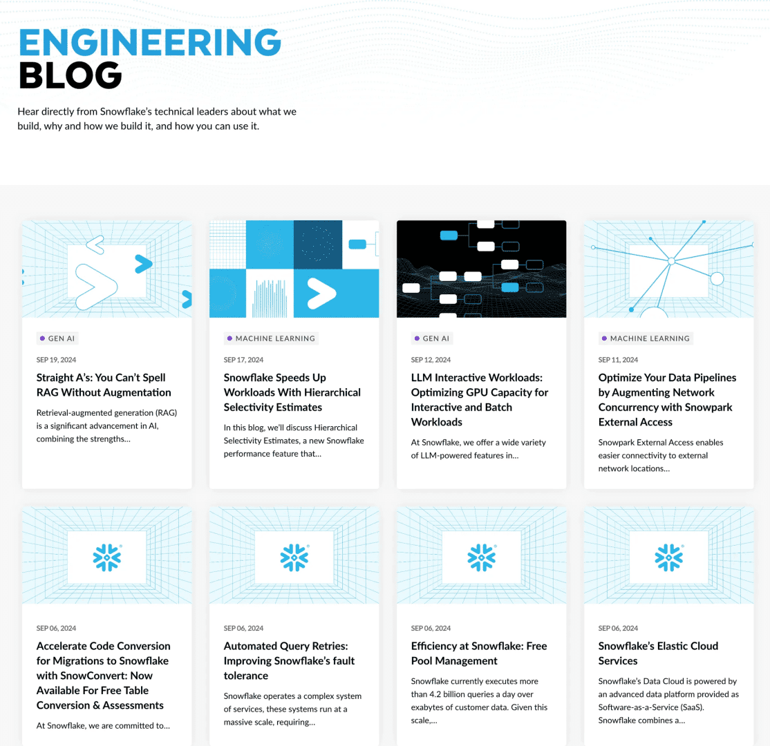 Snowflake Marketing Spotlight: Engineering blog