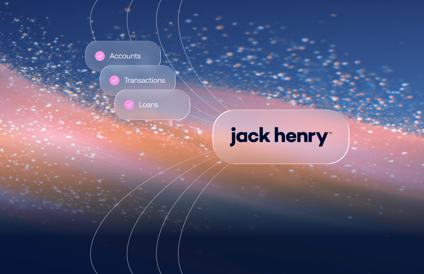 Abstract hero image showing a dynamic wave of orange and blue particles on a gradient background.